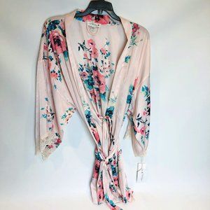 Lace Trim Satin Wrap IN BLOOM BY JONQUIL